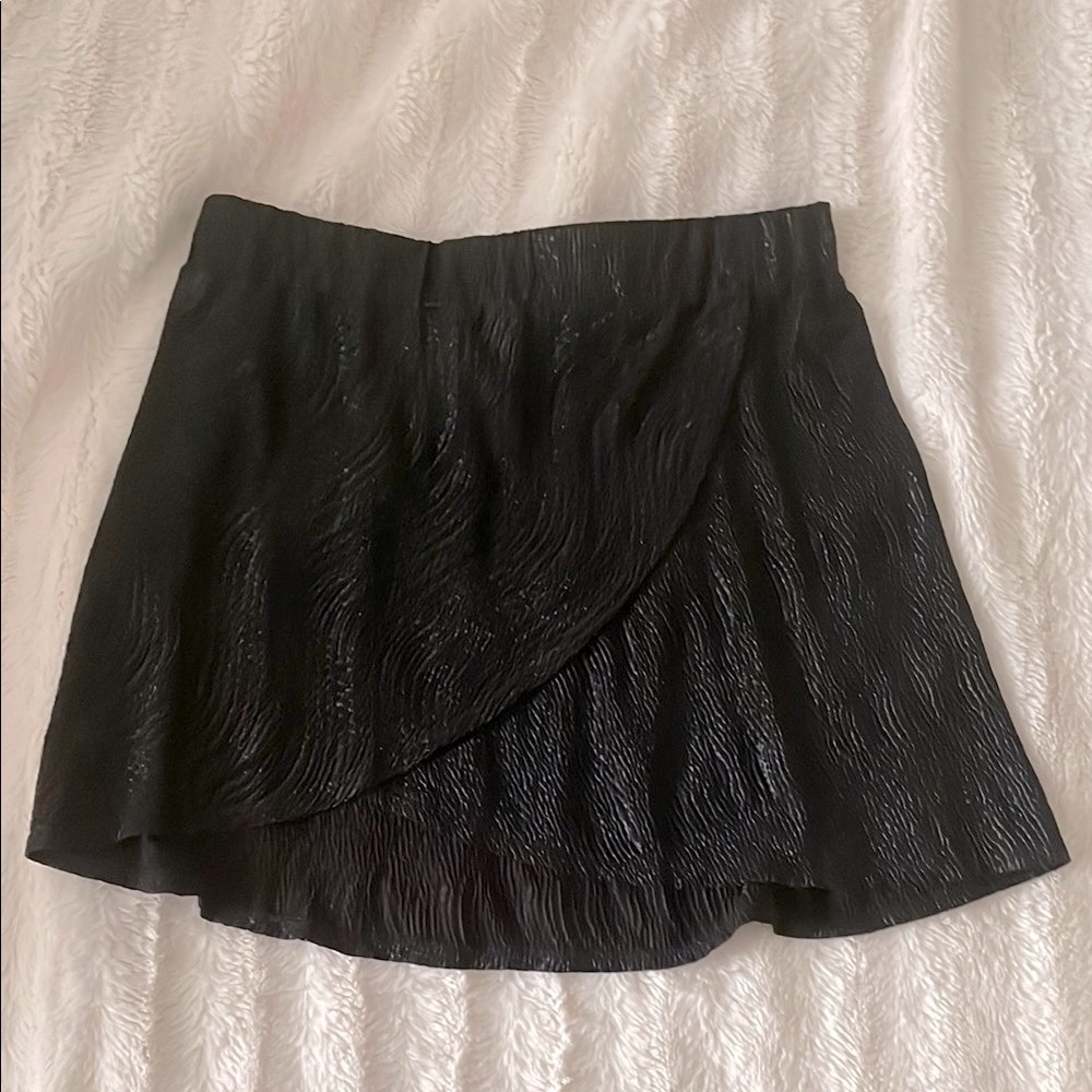 Alexis, Crossover Mini Skirt, Black, S